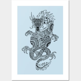 Dragon Mandala Tatoo Streetwear T-Shirt Posters and Art